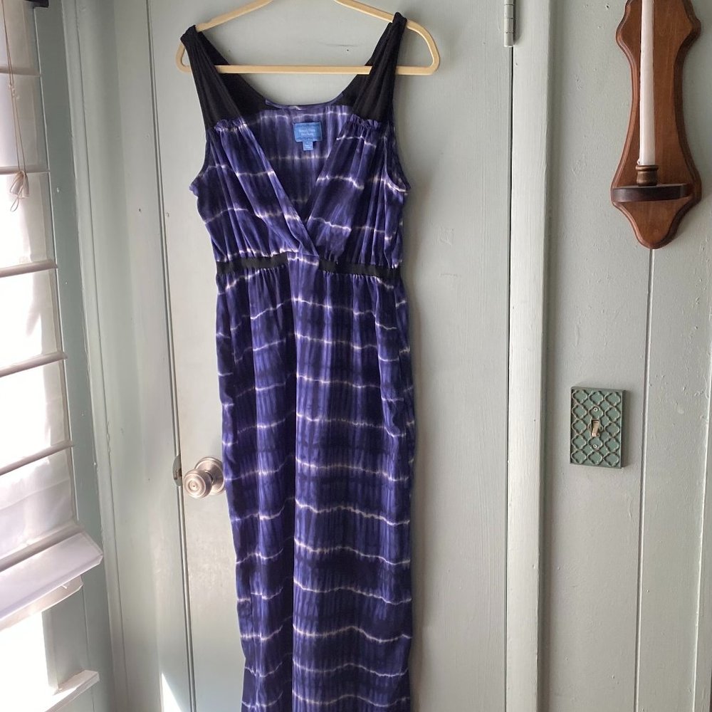 Simply Vera Wang Maxi Dress Tie Dye Blue Large